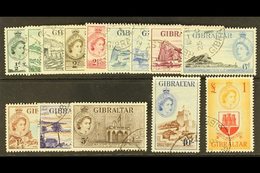 \Y 1953-59\Y Complete Definitive Set, SG 145/158, Very Fine Used. (14 Stamps) For More Images, Please Visit Http://www.s - Gibraltar