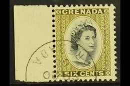 \Y 1964\Y 6c Black And Olive Green, QEII, SG 218, Very Fine Marginal Used. For More Images, Please Visit Http://www.sand - Grenade (...-1974)