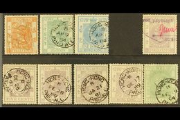 \Y REVENUES\Y 1867-95 USED GROUP Incl. 1867 3c Orange 25c Green & $1 Blue, 1885 3c, 5c, 25c, 50c & $1 Lilacs, $1.50 Gree - Autres & Non Classés