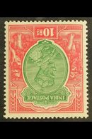 \Y 1926-33\Y 10R Green And Scarlet, Watermark Inverted, Very Lightly Hinged Mint. For More Images, Please Visit Http://w - Andere & Zonder Classificatie