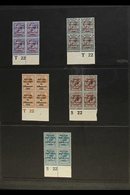 \Y 1922 MINT CONTROL BLOCKS OF FOUR\Y Group Of Thom Overprints In Blue-black Or Red, Each In A BLOCK OF FOUR With 2½d "T - Andere & Zonder Classificatie