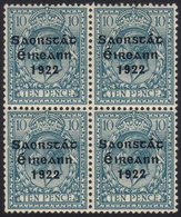 \Y 1922-23 BROKEN FRAME LINE\Y 10d Turquoise Blue SG 62, Fine Mint Block Of Four With Lower Left Stamp Showing Broken Fr - Other & Unclassified