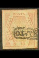 \Y NAPLES\Y 1858 10g Rose, Imperf, SG 5A, Good To Fine Used, Margins Cut Clear Of Design, Good Looker. For More Images,  - Ohne Zuordnung