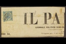 \Y NAPLES\Y 1860 ½t Deep Blue "Trinacria", Sass 15,  Tied To 17th Nov 1860 Header From "Il Paese" Newspaper. Clear To La - Ohne Zuordnung