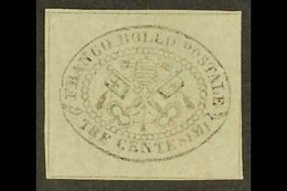 \Y PAPAL STATES\Y 1867 3c Black On Drab, Imperf, SG 31, Sassone 15, Unused, Without Gum, Margins Cut Clear Or Just On Ou - Unclassified