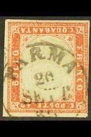 \Y PARMA - SARDINIA USED  IN\Y 1859 / 27/8 To 31/1/1860 2nd Period Provisional Govt, 40c Rose Scarlet With "Parma 20 Sep - Unclassified