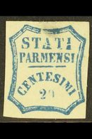 \Y PARMA\Y 1859 20c Blue Provisional Govt, Variety "broken Letters A, T, I" (Pos. 13), Sass 15e, Unused Small Grease Sta - Ohne Zuordnung