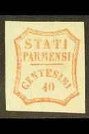 \Y PARMA\Y 1859 40c Pale Vermilion, Provisional Govt, Sass 17a, Very Fine150 Mint Appearance, Tiny Thin. Cat €1100 (£980 - Unclassified