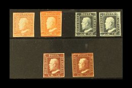 \Y SICILY\Y 1859 MINT / UNUSED GROUP Incl. 5gr Orange-red, 5gr Vermilion, 20gr Slate-grey (2) And 50gr Brown-lake Unused - Non Classificati