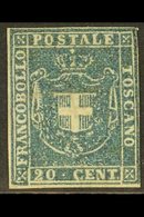 \Y TUSCANY\Y PROVISIONAL GOVERNMENT 1860 20c Grey-blue, Sassone 20, SG 47, Unused, No Gum, Three Margins, Just Touches A - Unclassified