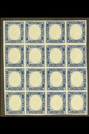 \Y 1863\Y 15c Blue Imperf, Sass 11, Superb NEVER HINGED MINT Block Of 16. Rare And Magnificent Show Piece. Raybaudi Phot - Zonder Classificatie