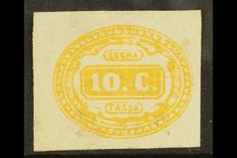 \Y POSTAGE DUES\Y 1863 10c Yellow Postage Due, Sass 1, Superb Mint Original Gum With Large Clear Margins. Raybaudi Photo - Non Classés