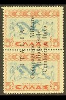 \Y CEPHALONIA & ITHACA\Y 1941 5 + 5L Vertical Pair Ovpt Reading From Base To Top, Sass 11d, Very Fine NHM. For More Imag - Autres & Non Classés