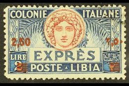 \Y LIBYA\Y EXPRESS LETTER 2L50 On 2L Red And Blue Perf 11 (Sass 13, SG E66), Fine Used. Scarce Stamp! For More Images, P - Sonstige & Ohne Zuordnung