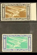 \Y TRIPOLITANIA\Y 1933 Air Balbo Flight Complete Set (Sassone 28/29, SG 177/78), Never Hinged Mint, Very Fresh, Both Sta - Other & Unclassified