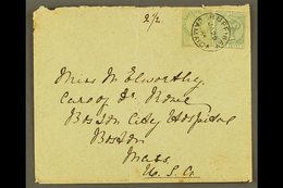 \Y 1894\Y (Jan 29) Envelope To USA Bearing QV ½d & 2d (SG 16a & 28) Tied By Fine Crisp BUFF BAY Cds. For More Images, Pl - Giamaica (...-1961)