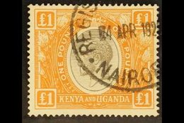 \Y 1922-27\Y £1 Black And Orange, SG 95, Very Fine Used With Nairobi Registered Cds, BPA Certificate Accompanies. For Mo - Vide