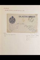 \Y 1940-1945 CENSOR COVERS COLLECTION\Y An Interesting Collection Of Censored, Mainly Stampless 'On Active Service' East - Vide