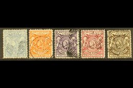 \Y BRITISH EAST AFRICA\Y 1896-1901 1r To 5r Complete, Wmk Crown CA, SG 75/9, Very Fine Used (5 Stamps). For More Images, - Vide