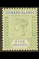 \Y 1890\Y 5s Green & Blue, SG 8, Very Fine Mint, Very Fresh. For More Images, Please Visit Http://www.sandafayre.com/ite - Leeward  Islands