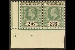 \Y 1902\Y 2s6d Green And Black, Wmk Crown CA, SG 27, Never Hinged Mint CORNER PAIR. For More Images, Please Visit Http:/ - Leeward  Islands