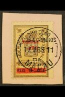 \Y 1911\Y 1a On 5r Brown, Yellow And Black Postal Fiscal, Variety "Numeral 1 Missing", SG 204b, Very Fine Used On Piece. - Autres & Non Classés