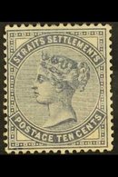 \Y 1882\Y 10c Slate, Wmk Crown CC, SG 49, Very Fine Mint, Part Og. For More Images, Please Visit Http://www.sandafayre.c - Straits Settlements