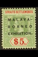 \Y 1922\Y $5 Malaya - Borneo Exhibition, SG 249, Short Corner Perf Otherwise Very Fine Mint. Scarce Stamp. For More Imag - Straits Settlements