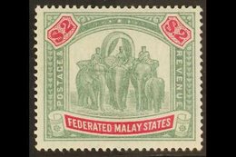 \Y FEDERATED STATES\Y 1900 $2 Green And Carmine, Wmk CC,  "Elephants", SG 24, Very Fine Mint.  For More Images, Please V - Other & Unclassified