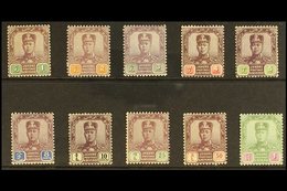 \Y JOHORE\Y 1910 - 19 Sultan Set, Wmk Rosettes, SG 78/87, Very Fine Mint. (10 Stamps) For More Images, Please Visit Http - Other & Unclassified