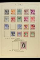 \Y MALACCA\Y 1949-1968 FINE USED COLLECTION Presented On Album Pages. Includes 1949-52 KGVI Definitive Range With Most V - Other & Unclassified