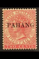 \Y PAHANG \Y 1889 2c Pale Rose Ovptd "PAHANG", SG 1, Very Fine, Well Centered Mint. For More Images, Please Visit Http:/ - Sonstige & Ohne Zuordnung