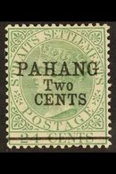 \Y PAHANG\Y 1891 2c On 24c Green, SG 9, Very Fine And Fresh Mint. Scarce And Lovely Stamp. For More Images, Please Visit - Other & Unclassified