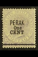 \Y PERAK\Y 1891 1c On 6c Lilac (Type 33), SG 45, Very Fine Mint. For More Images, Please Visit Http://www.sandafayre.com - Autres & Non Classés