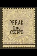 \Y PERAK\Y 1891 1c On 6c Lilac, SG 45, Very Fine Mint. For More Images, Please Visit Http://www.sandafayre.com/itemdetai - Other & Unclassified