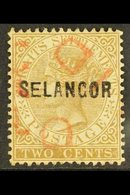 \Y SELANGOR\Y 1882-83 2c Brown Overprint Type 14, SG 16, Fine Used With Red Fiscal "PAID" Cancels, Fresh, Cat £475. For  - Other & Unclassified