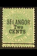 \Y SELANGOR\Y 1891 2c On 24c Green, SG 46, Fine Mint. For More Images, Please Visit Http://www.sandafayre.com/itemdetail - Other & Unclassified