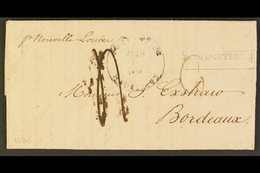 \Y 1835\Y (3 Jun) EL Written At Port Louis To Bordeaux Bearing A Fair Strike Of A Previously Unknown "POST OFFICE / JUIN - Mauritius (...-1967)