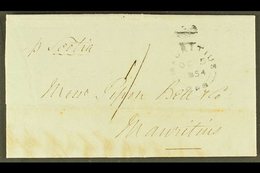 \Y 1854 "SUGAR" ENTIRE\Y 1854 (5 OCT) Local Stampless Entire Letter With Manuscript "1/" Rate And With "MAURITIUS / OC 5 - Maurice (...-1967)