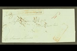 \Y 1858 ENTIRE LETTER FROM CALCUTTA\Y 1858 (7 AUG) Incoming Stampless Entire Letter Endorsed "Per Steamer Nemesis", With - Mauritius (...-1967)