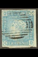 \Y 1859\Y 2d Blue "Lapirot" Issue, Imperf, Intermediate Impression, Position 5, SG 38, Very Fine Used, Four Close To Lar - Maurice (...-1967)