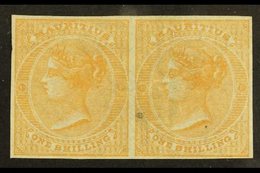 \Y 1862\Y 1s Buff No Watermark, SG 52, IMPERF PROOF PAIR On Ungummed Paper, Small Blemish On One Stamp. For More Images, - Mauritius (...-1967)