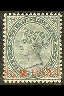 \Y 1887\Y 2c On 13c Slate, Surcharged In Red, Variety "surcharge Double", SG 117b, Very Fine Mint. Signed Kohler. For Mo - Mauritius (...-1967)