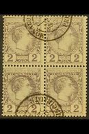 \Y 1885\Y 2c Dull Lilac (Yvert 2, SG 2), Fine Cds Used BLOCK Of 4, Attractive & Scarce Multiple. (4 Stamps) For More Ima - Andere & Zonder Classificatie