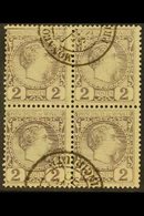 \Y 1885\Y 2c Dull Lilac (Yvert 2, SG 2), Fine Cds Used BLOCK Of 4, Attractive & Scarce Multiple. (4 Stamps) For More Ima - Other & Unclassified