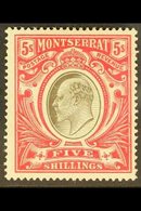 \Y 1904-08\Y KEVII 5s Black & Red, MCA Wmk, SG 33, Very Fine Mint For More Images, Please Visit Http://www.sandafayre.co - Montserrat