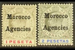 \Y GIBRALTAR ISSUES OVERPRINTED:\Y 1905-06 1p And 2p, SG 29/30, Very Fine Mint. (2 Stamps) For More Images, Please Visit - Other & Unclassified