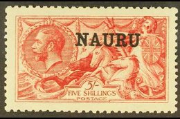 \Y 1916-23\Y 5s Bright Carmine Seahorse, De La Rue Printing, SG 22, Very Fine Mint. For More Images, Please Visit Http:/ - Nauru