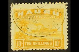 \Y 1924-48\Y 10s Yellow On Greyish Paper, SG 39A, Fine Cds Used For More Images, Please Visit Http://www.sandafayre.com/ - Nauru