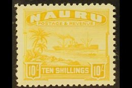 \Y 1924-48\Y 10s Yellow "Century" (Freighter) PERF 11, SG 39A, Very Fine Mint For More Images, Please Visit Http://www.s - Nauru